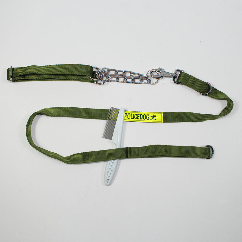 HKM-9360957 Reflective Dog Traction Rope for Large Dogs - Durable PP Material, Black and Green