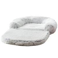 HKM-9365181 Large Foldable Pet Bed, Removable & Washable Kennel, Soft Cloth in Light and Dark Gray - 180x115x25 CM