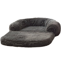 HKM-9365181 Large Foldable Pet Bed, Removable & Washable Kennel, Soft Cloth in Light and Dark Gray - 180x115x25 CM