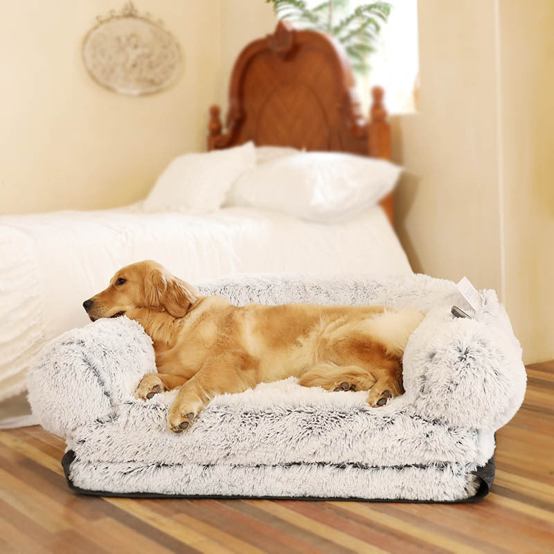 HKM-9365181 Large Foldable Pet Bed, Removable & Washable Kennel, Soft Cloth in Light and Dark Gray - 180x115x25 CM