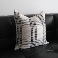 HKM-936531 Modern Simple Coarse Knitted Black and White Checkered Throw Pillowcase - 45x45cm, 30x50cm, 50x50cm Options