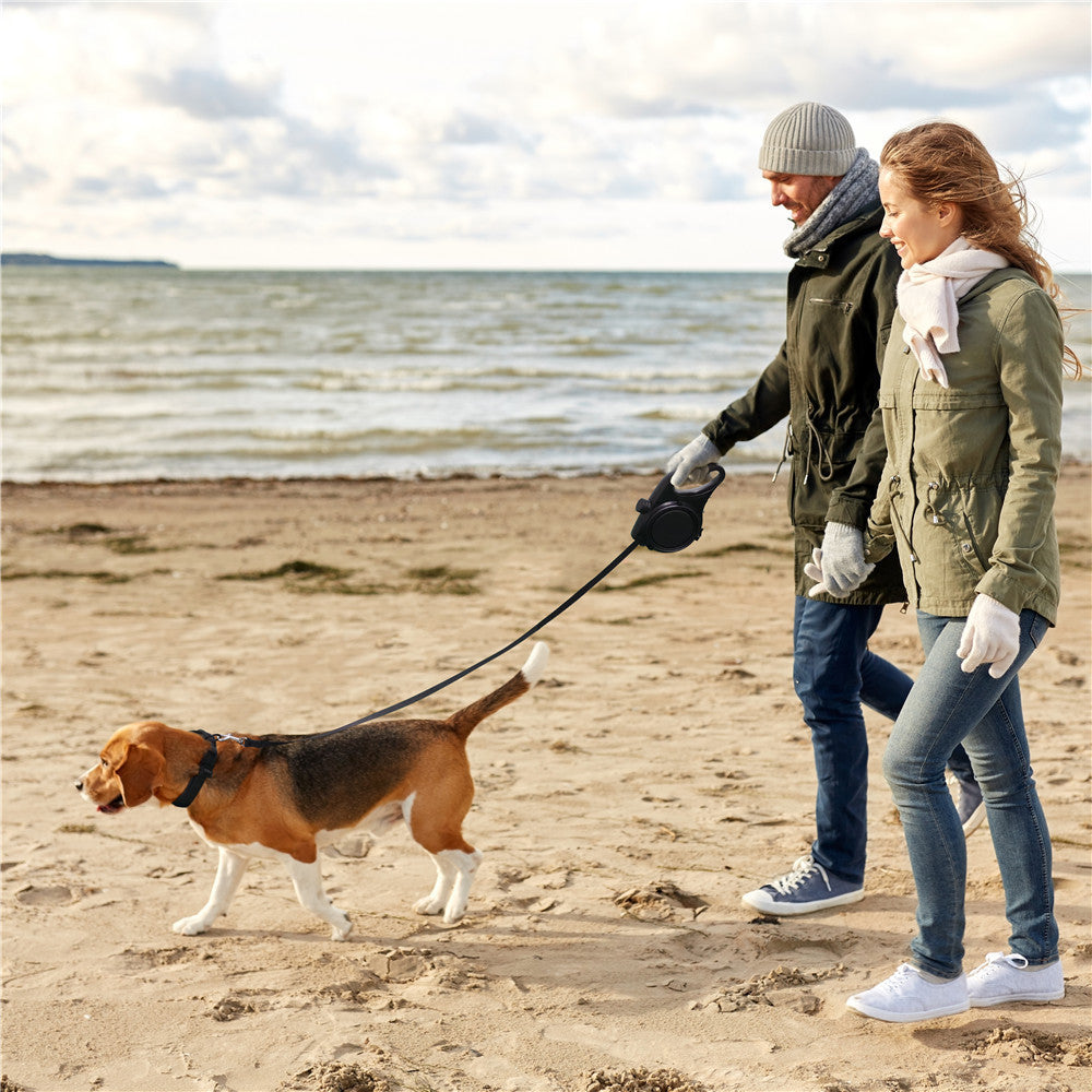 HKM-9366717 Portable 3-in-1 Outdoor Dog Walking Kettle with Hand Holding Rope in Black, Blue, and Red