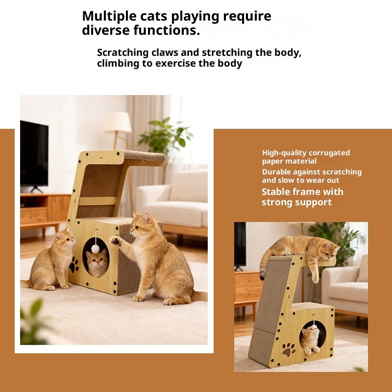 HKM-9367101 Multifunctional Corrugated Paper Cat Scratching Board and Bed with Replacement Core