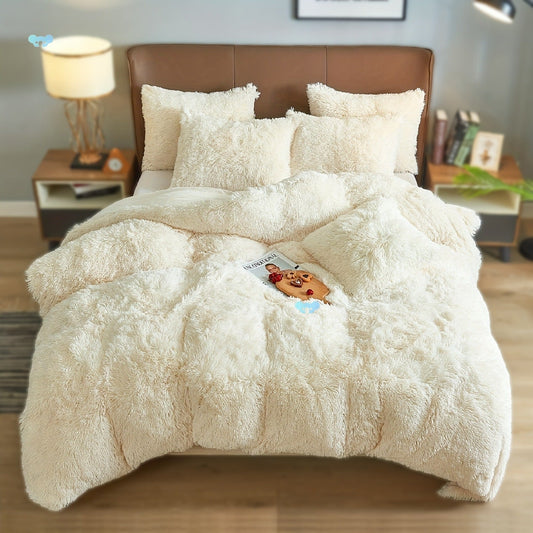 HKM-936723 Ultra Soft Velvet 4PC Duvet Cover Set in Solid Color – 100% Pure Cotton, Modern Design