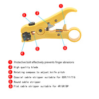 HKM-936787 Automatic Multifunction Wire Stripper and Cutter Tool with Adjustable Blade and Built-in Spring