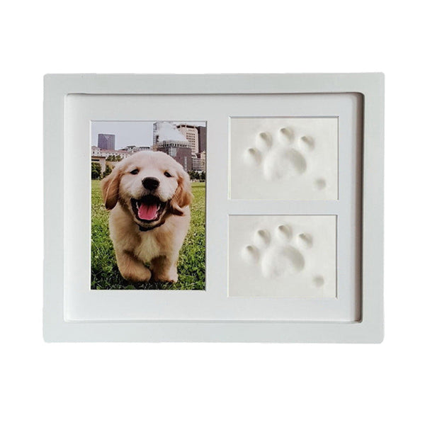 HKM-9368381 Rectangular Solid Wood Three-Frame Photo Holder for Footprints