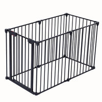 HKM-9368509 150-Inch Adjustable Safety Gate with Walk-Through Door, Ideal for Staircases and Play Areas
