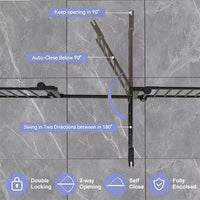HKM-9368509 150-Inch Adjustable Safety Gate with Walk-Through Door, Ideal for Staircases and Play Areas