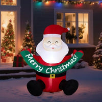 HKM-936851 Jolly Santa 5.8FT Inflatable Yard Decoration with LED Lights for Christmas Celebrations