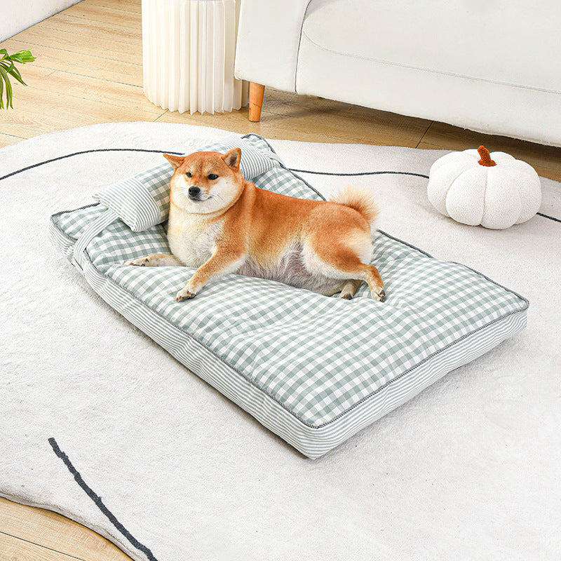 HKM-9368765 Cozy Removable Dog Bed for Autumn and Winter, Thickened Cat and Dog Sleeping Mat, Washable and Comfortable