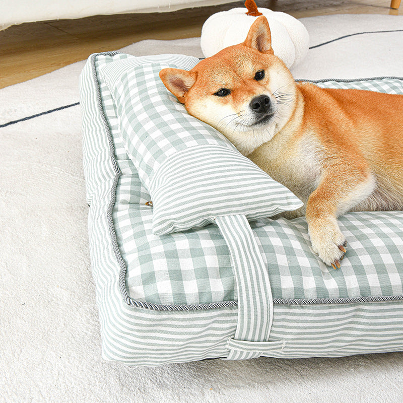 HKM-9368765 Cozy Removable Dog Bed for Autumn and Winter, Thickened Cat and Dog Sleeping Mat, Washable and Comfortable