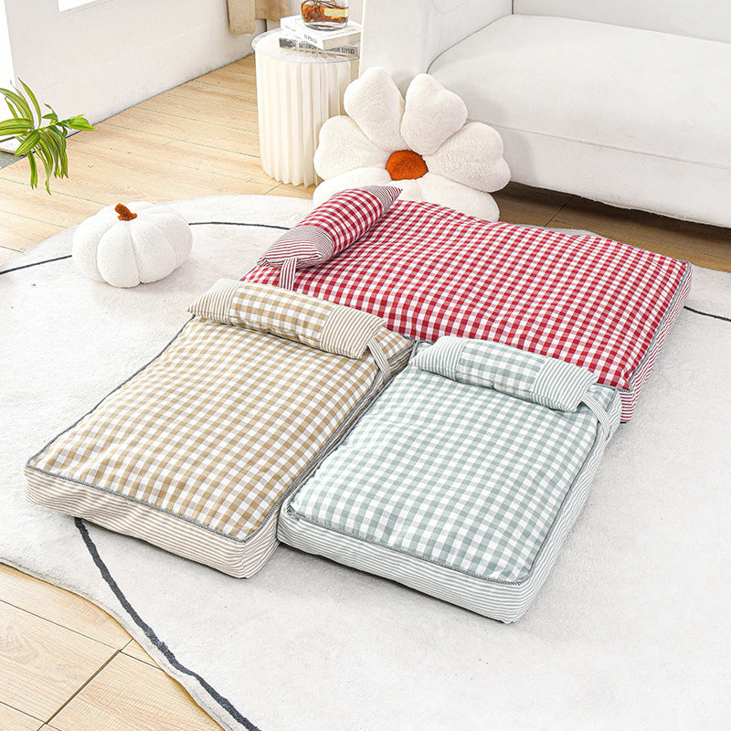 HKM-9368765 Cozy Removable Dog Bed for Autumn and Winter, Thickened Cat and Dog Sleeping Mat, Washable and Comfortable