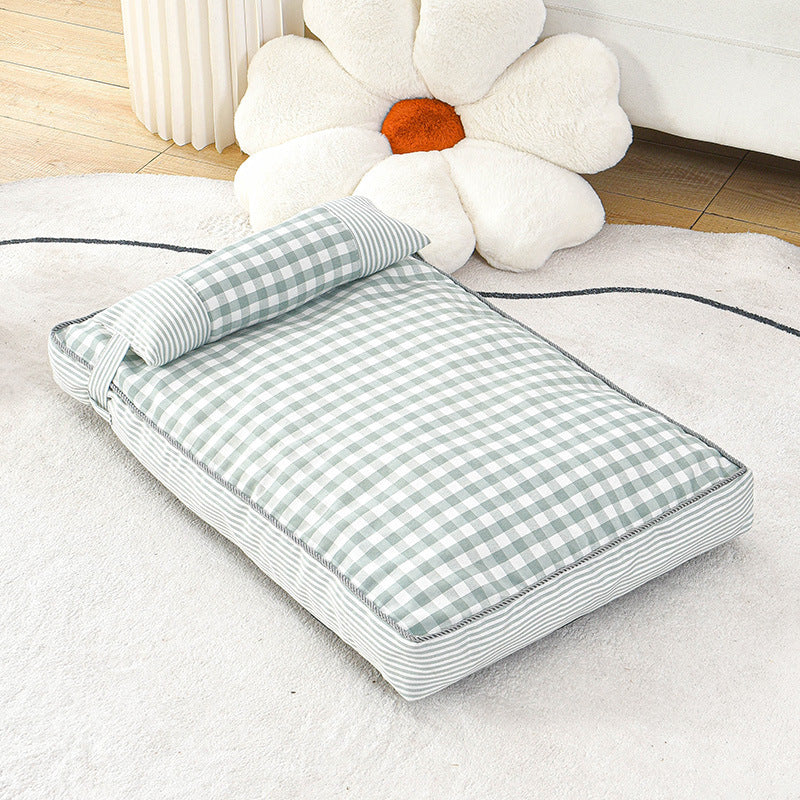 HKM-9368765 Cozy Removable Dog Bed for Autumn and Winter, Thickened Cat and Dog Sleeping Mat, Washable and Comfortable