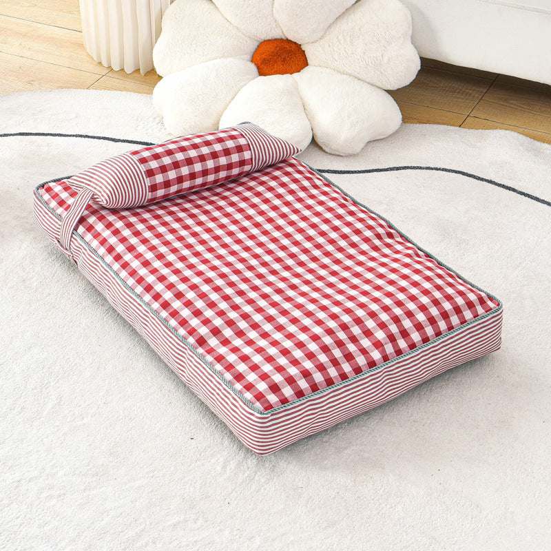 HKM-9368765 Cozy Removable Dog Bed for Autumn and Winter, Thickened Cat and Dog Sleeping Mat, Washable and Comfortable