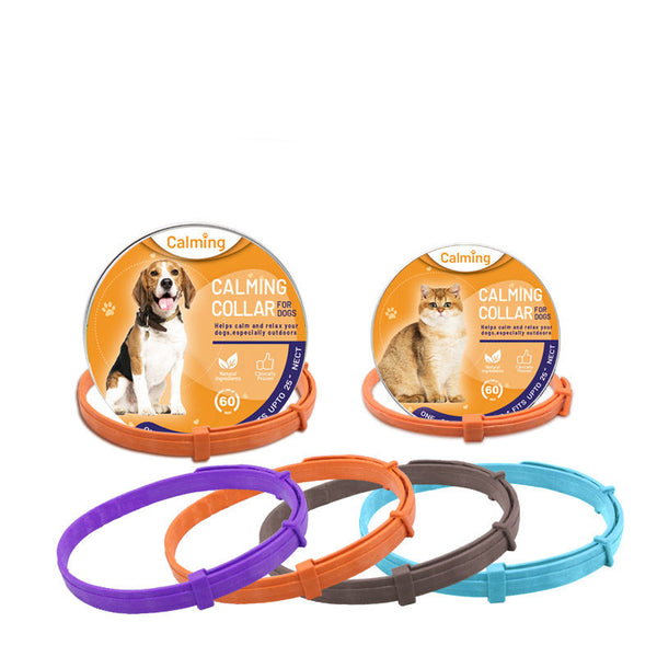 HKM-9368893 Calming Collar for Dogs and Cats ¨C Adjustable Purple, Orange, Sky Blue, Brown Options, All Seasons