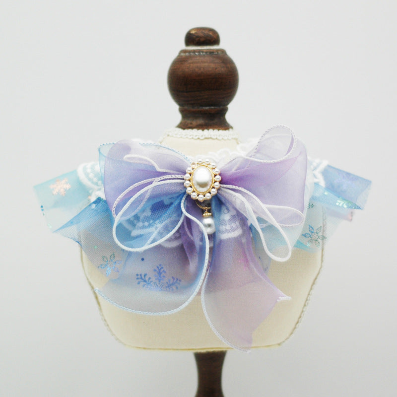 HKM-9369149 Pet Dream Scarf for Cats and Dogs in Blue Purple and Pink Purple, Suitable for All Seasons and Festivals