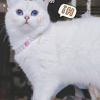 HKM-9369533 Cat Beads Love Necklace - Colorful ABS Beads for Pets, Adjustable Sizes Available