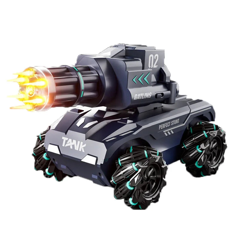 HKM-936979 Remote Control Tank Vehicle with 360° Rotation, Light & Music for Ages 5 and Up - Electric Water Bullet Toy