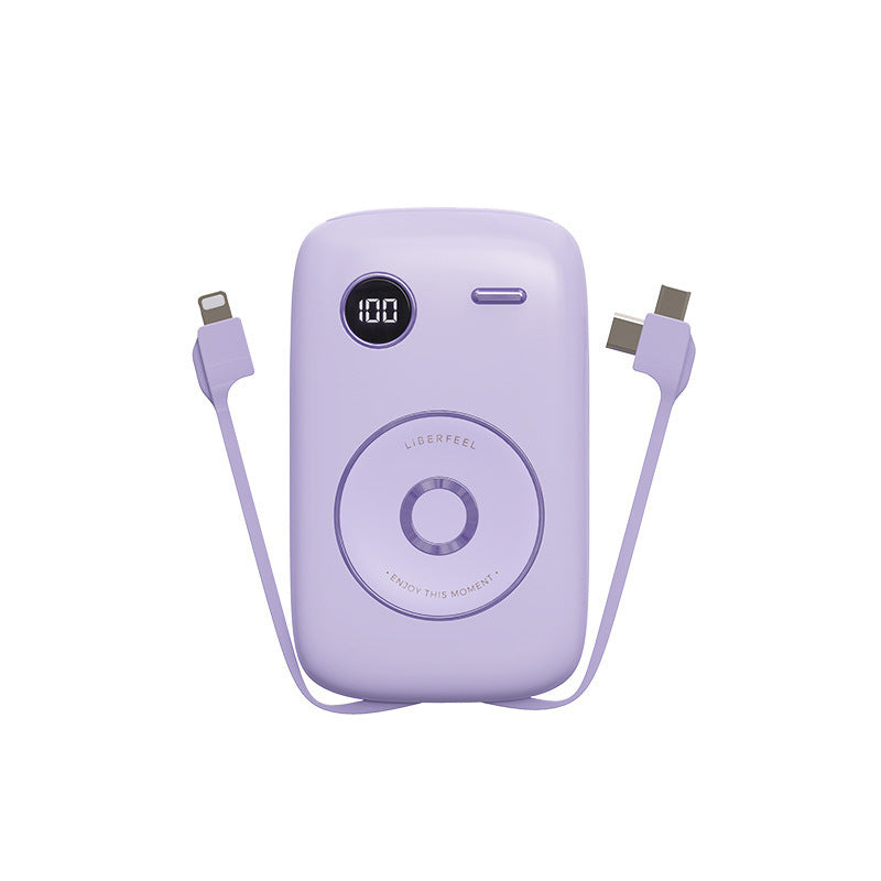 HKM-937107 10000mAh Retro Portable Power Bank with Multi-U Port Output - Available in Pink, Blue, Green, Purple