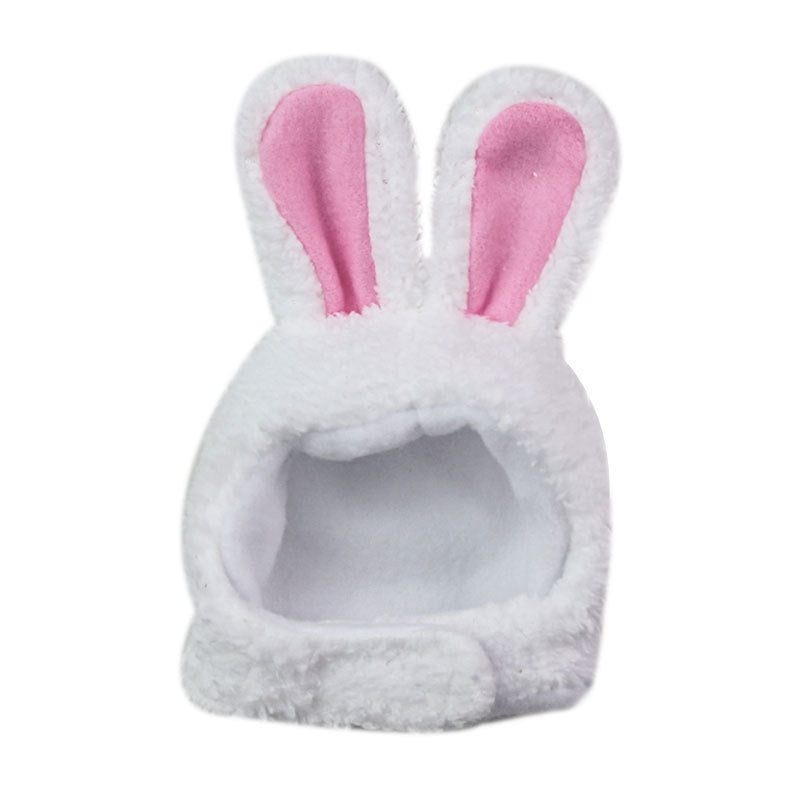 HKM-9371709 Monochrome Cat Bunny Hat for Small to Medium Dogs - Soft Cashmere Fabric