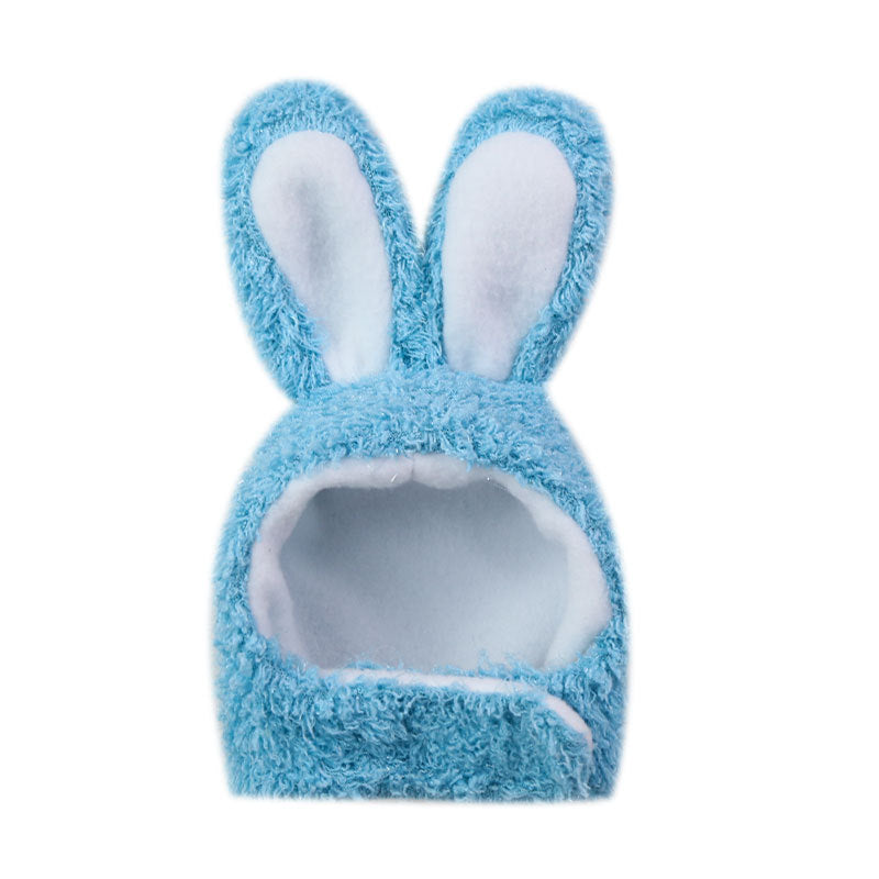 HKM-9371709 Monochrome Cat Bunny Hat for Small to Medium Dogs - Soft Cashmere Fabric