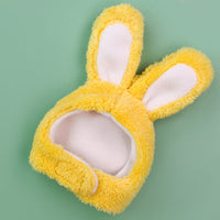 HKM-9371709 Monochrome Cat Bunny Hat for Small to Medium Dogs - Soft Cashmere Fabric