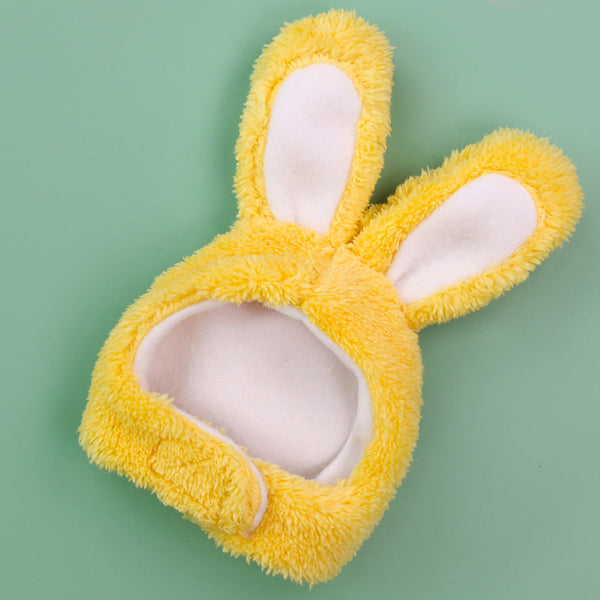 HKM-9371709 Monochrome Cat Bunny Hat for Small to Medium Dogs - Soft Cashmere Fabric