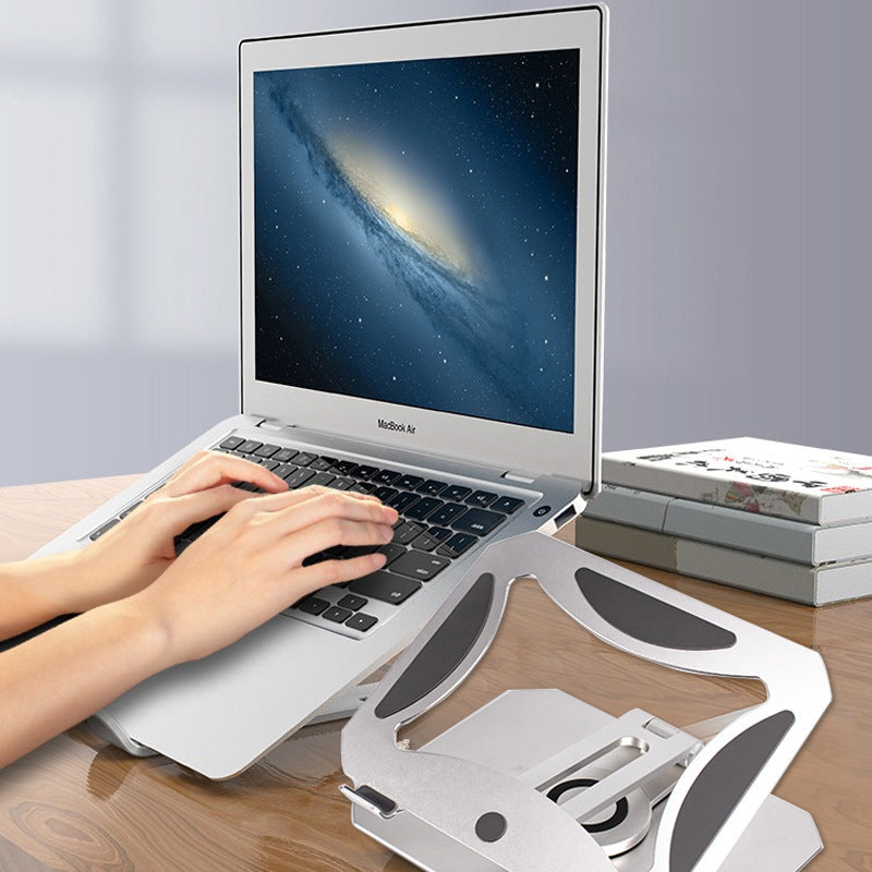 HKM-937235 360 Degree Rotating Aluminum Desktop Laptop Stand for 11-17.3 Inch Devices