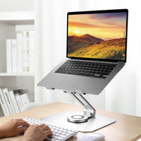 HKM-937235 360 Degree Rotating Aluminum Desktop Laptop Stand for 11-17.3 Inch Devices