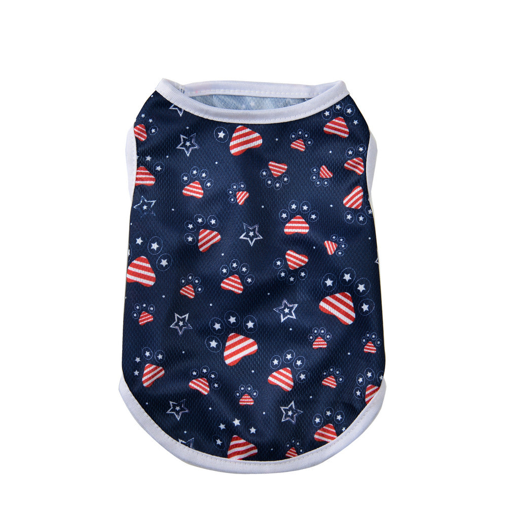 HKM-9372477 Independence Day Thin Breathable Pet Vest in Various Prints and Sizes
