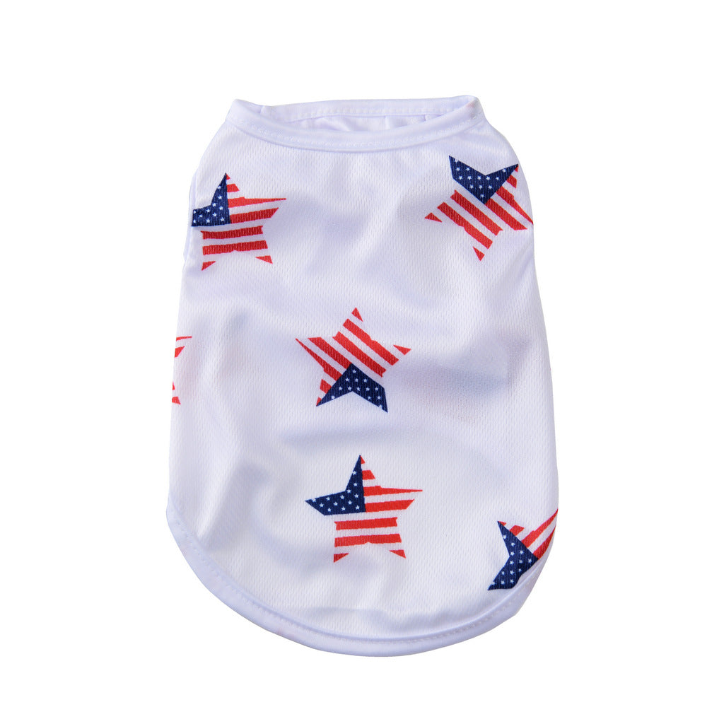 HKM-9372477 Independence Day Thin Breathable Pet Vest in Various Prints and Sizes
