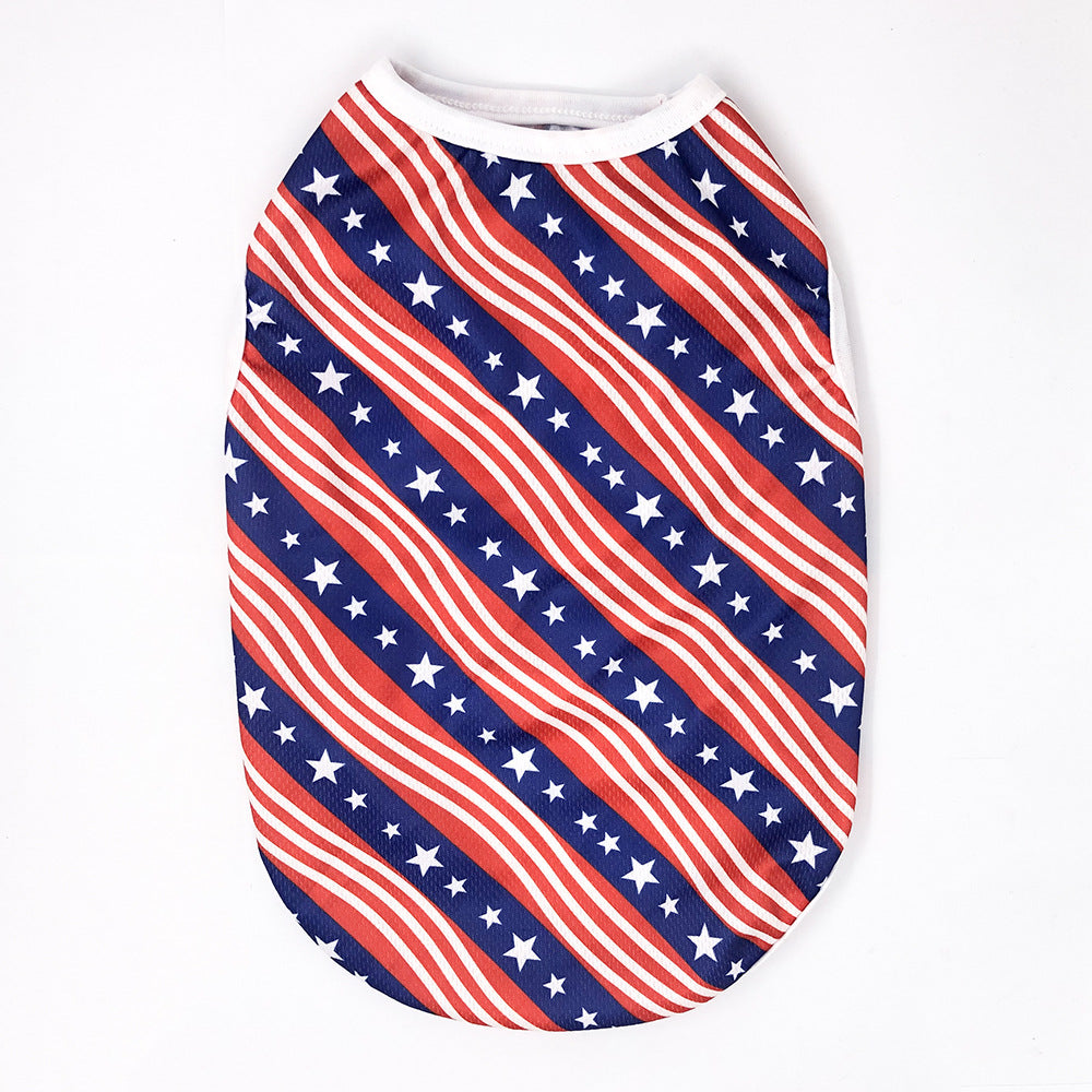 HKM-9372477 Independence Day Thin Breathable Pet Vest in Various Prints and Sizes