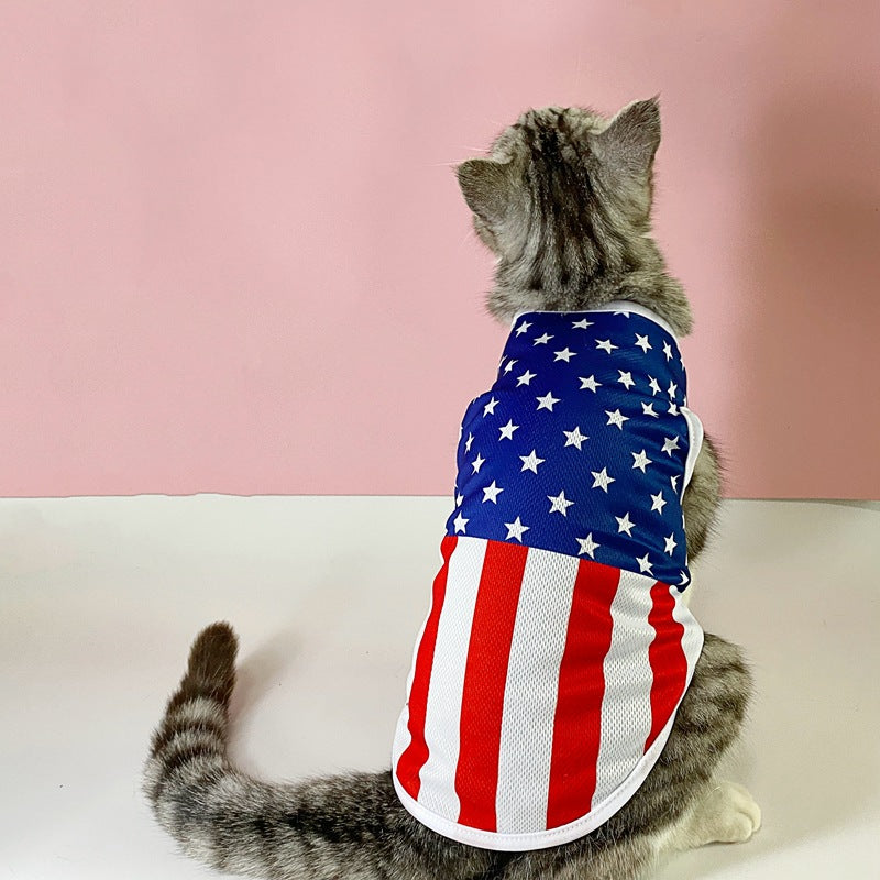HKM-9372477 Independence Day Thin Breathable Pet Vest in Various Prints and Sizes