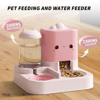 HKM-9372733 Cartoon Cloud Cat Ear Integrated Feeding Bowl for Dogs and Cats - Perfect for Home and Travel