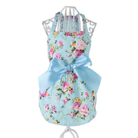 HKM-9373245 Cotton Pet Skirt with Ribbons in Blue and Pink for All Sizes