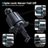 HKM-937427 Universal Car Air Vent Phone Holder - Snap-On Design, Rechargeable Accessory