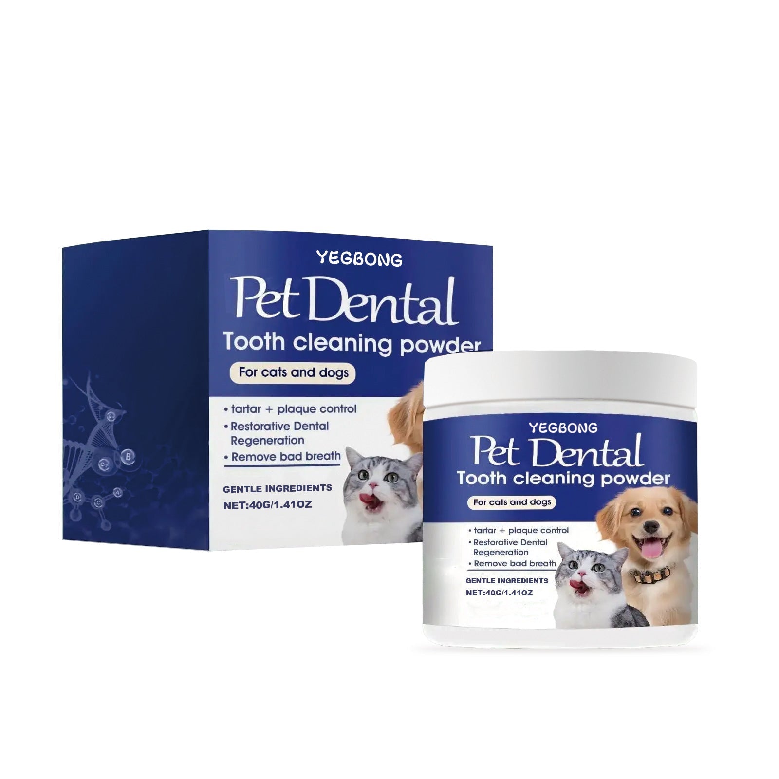 HKM-9374525 Pet Teeth Cleaning Powder for Effective Stain Removal - 40g Natural Ingredients