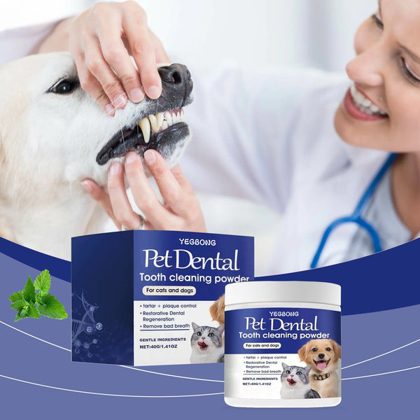HKM-9374525 Pet Teeth Cleaning Powder for Effective Stain Removal - 40g Natural Ingredients