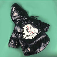 HKM-9375037 Stylish Casual Down Jacket for Pets with Star Patent Fur Collar in Black and Pink
