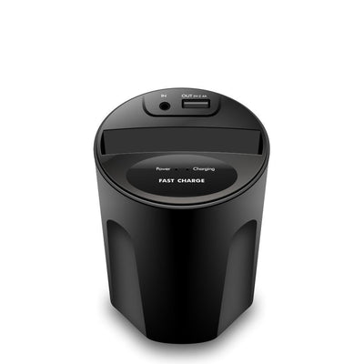 HKM-937619 Wireless Car Cup Charger Compatible with Qi Standard Phones - 5W/7.5W/10W Power Output