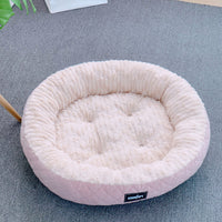 HKM-9376701 Plush Round Dog Nest - Thickened Velvet Cushion for Medium and Large Dogs in Multiple Colors