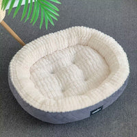 HKM-9376701 Plush Round Dog Nest - Thickened Velvet Cushion for Medium and Large Dogs in Multiple Colors