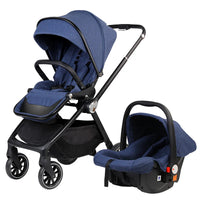 HKM-937747 Compact 2-in-1 Baby Pram with 360-Degree Functionality and Folding Design, Equipped with Five-Point Safety Belt