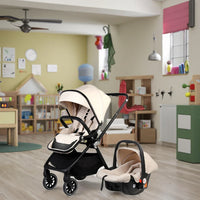 HKM-937747 Compact 2-in-1 Baby Pram with 360-Degree Functionality and Folding Design, Equipped with Five-Point Safety Belt