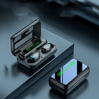 HKM-937747 Mirror Series Wireless Digital Display TWS Bluetooth Headset - Stereo, Dual-Call, Voice Control, 10m Range
