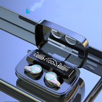 HKM-937747 Mirror Series Wireless Digital Display TWS Bluetooth Headset - Stereo, Dual-Call, Voice Control, 10m Range