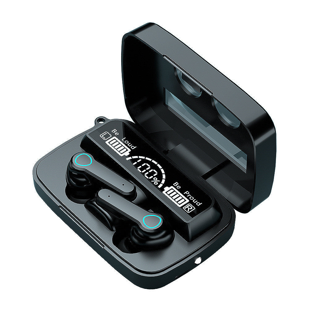HKM-937747 Mirror Series Wireless Digital Display TWS Bluetooth Headset - Stereo, Dual-Call, Voice Control, 10m Range