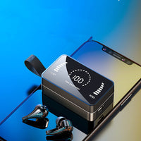HKM-937747 Mirror Series Wireless Digital Display TWS Bluetooth Headset - Stereo, Dual-Call, Voice Control, 10m Range