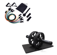 HKM-937747 Noiseless Slimming Ab Roller Wheel with Exercise Mat for Effective Core Training