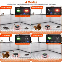 HKM-9378109 Ultrasonic Pest Repeller with 4 Modes, Effective Indoor Rodent Control for Spaces up to 3229sq.ft